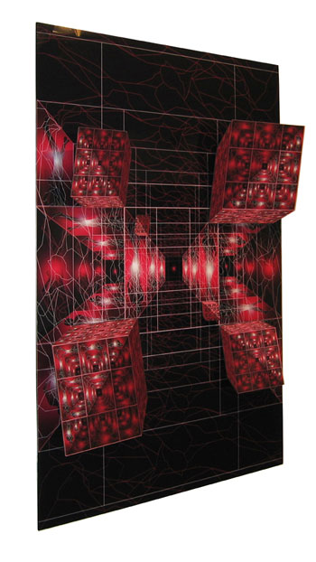 Architecture Fractale » - relief, impression numérique sur plexiglas - 200 x 155 x 40 cm - 2004